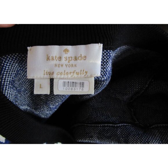 Kate Spade New York Crewneck Short Sleeve Black & White Leopard Print Sweater - - Picture 5 of 5